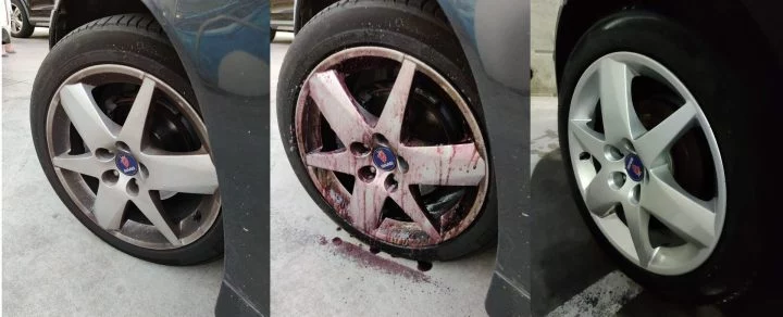 Limpe os pneus do carro